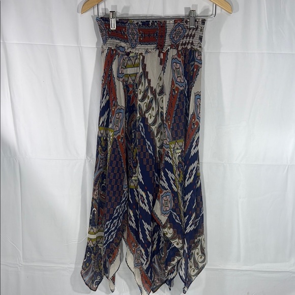 CARA CARA Bohemian Multicolor Silk Handkerchief Hem Skirt S - Picture 2 of 11
